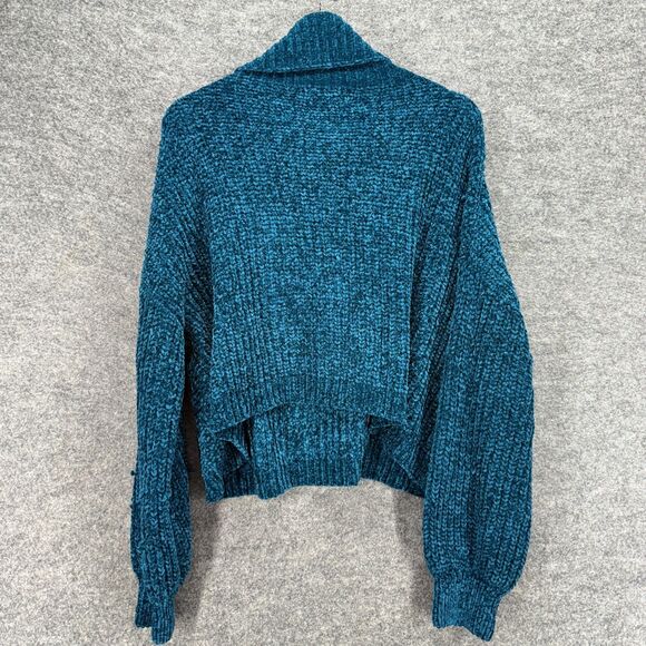 Mod On Trend Sweater Pullover Women S Small Blue Knit Turtleneck Long Sleeve - Picture 2 of 8